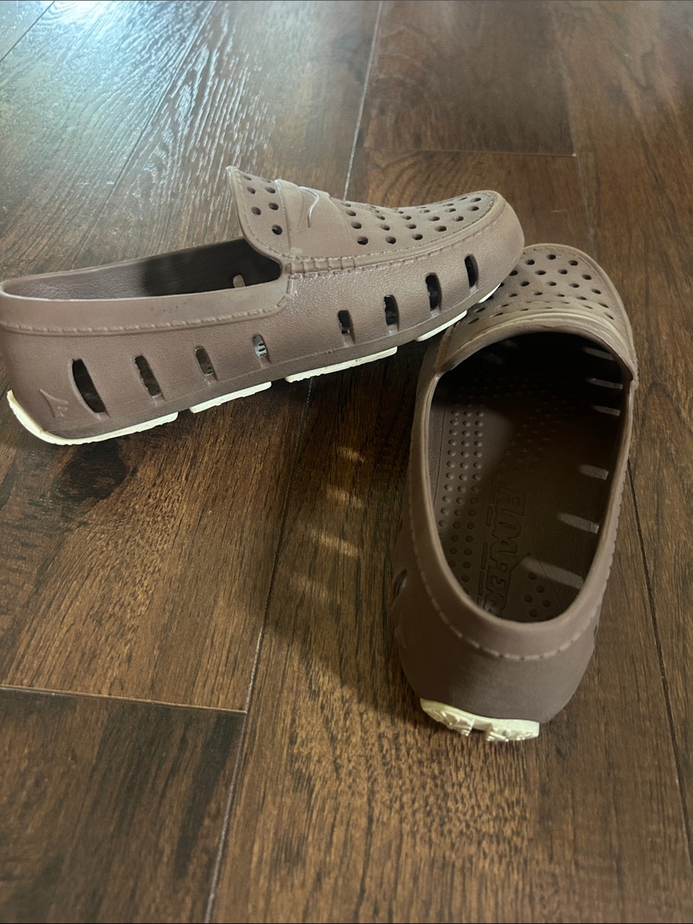 Floafers- Kids Brown Perforated Slip-On Dress Shoes